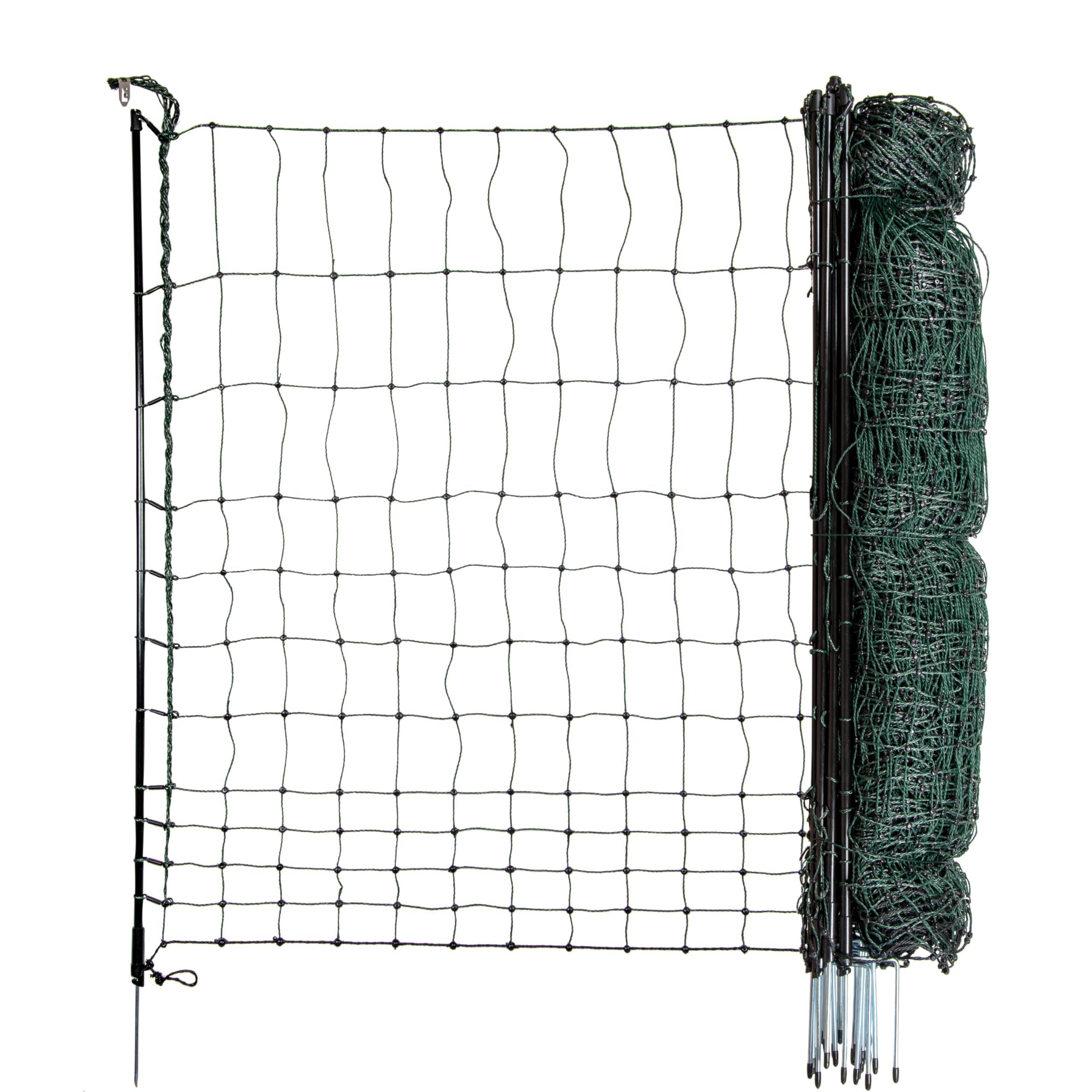 Hotline Poultry Net, 25m long x 110cm high, single-spike fibreglass posts