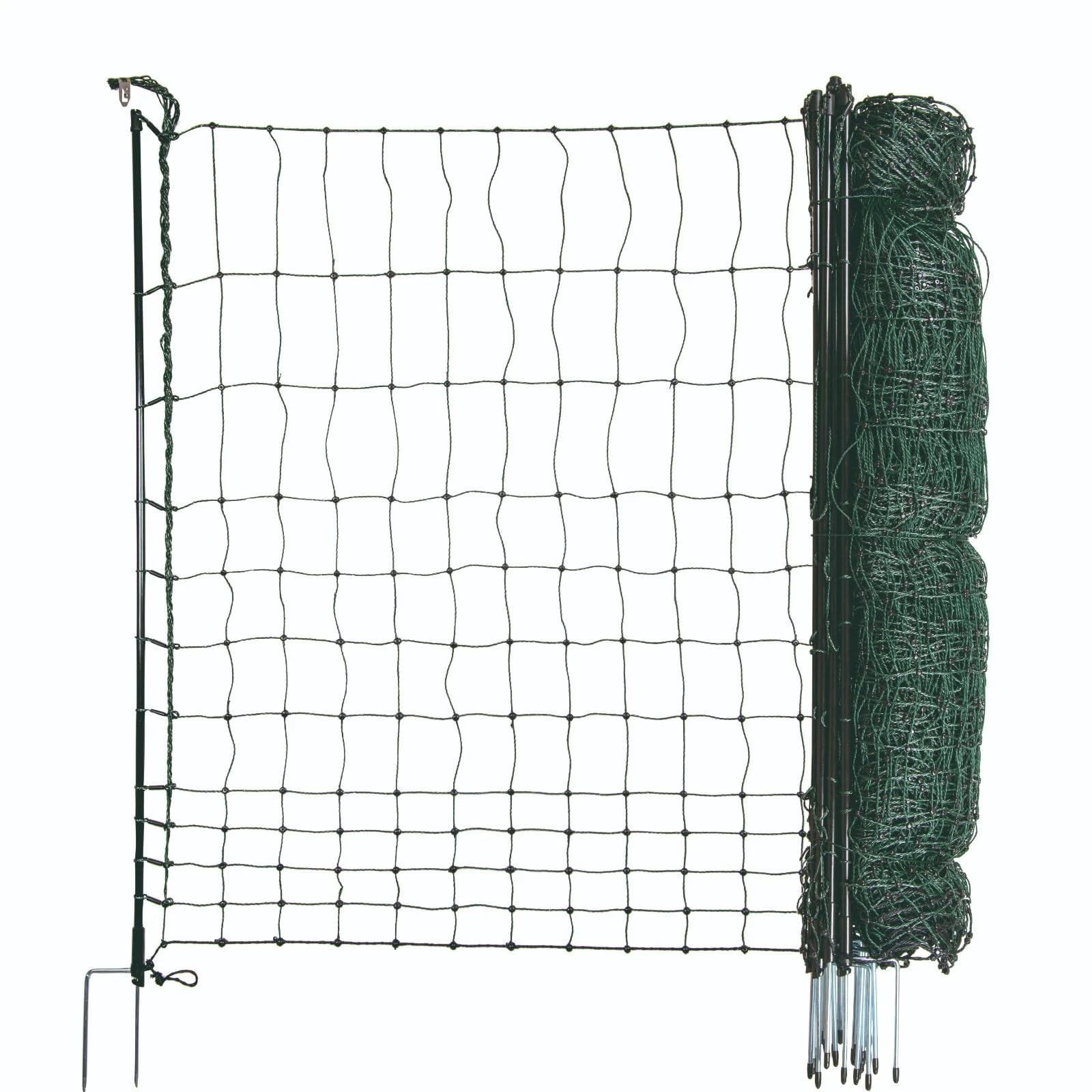 Hotline Poultry Net Double Spike Electrifiable, 25m long x 120cm extra-tall, double-spike posts