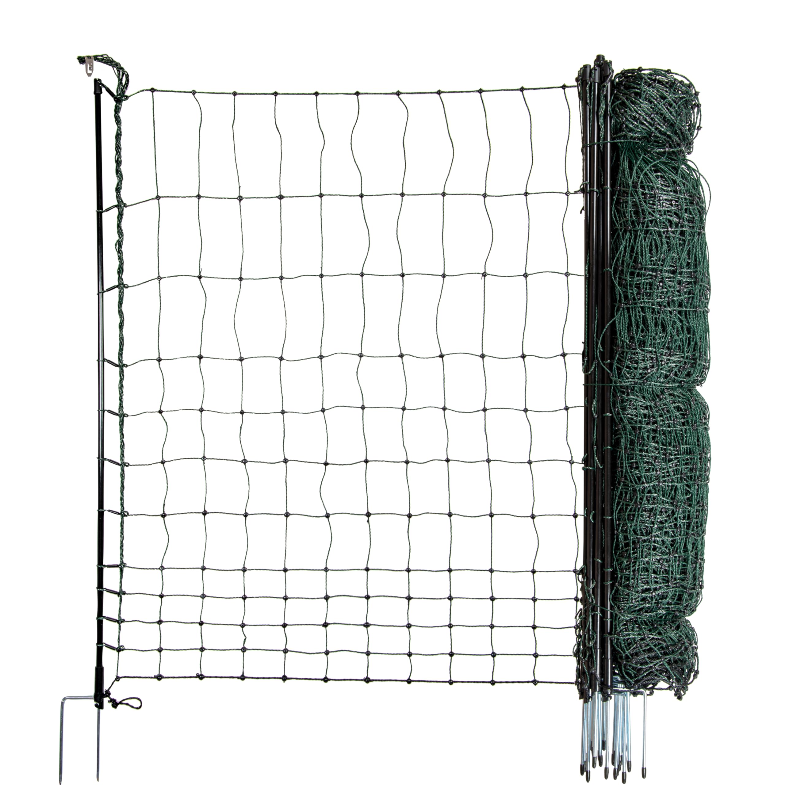 Hotline Poultry Net Double Spike Electrifiable, 50m long x 120cm extra-tall, double-spike posts